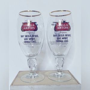 Stella Artois 40 CL Set Of 2 Give Water Change Lives Glasses